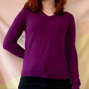 Uniqlo Purple V-Neck Sweater